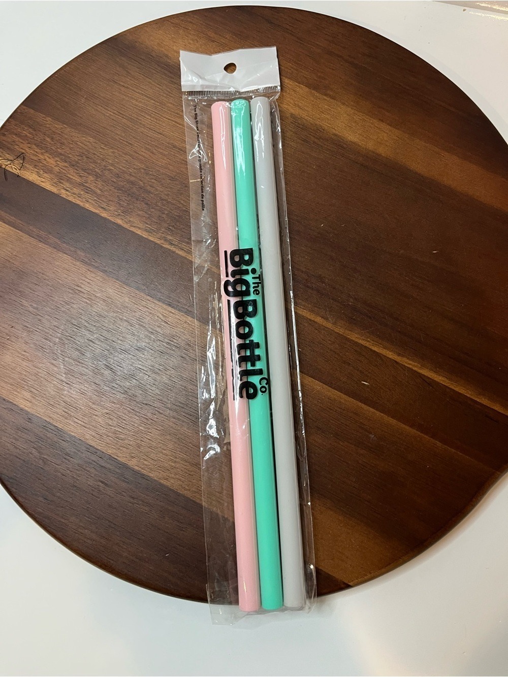 The Big Bottle Co Reusable Silicone Straws Set Pastel Pink Green Grey NEW 11”